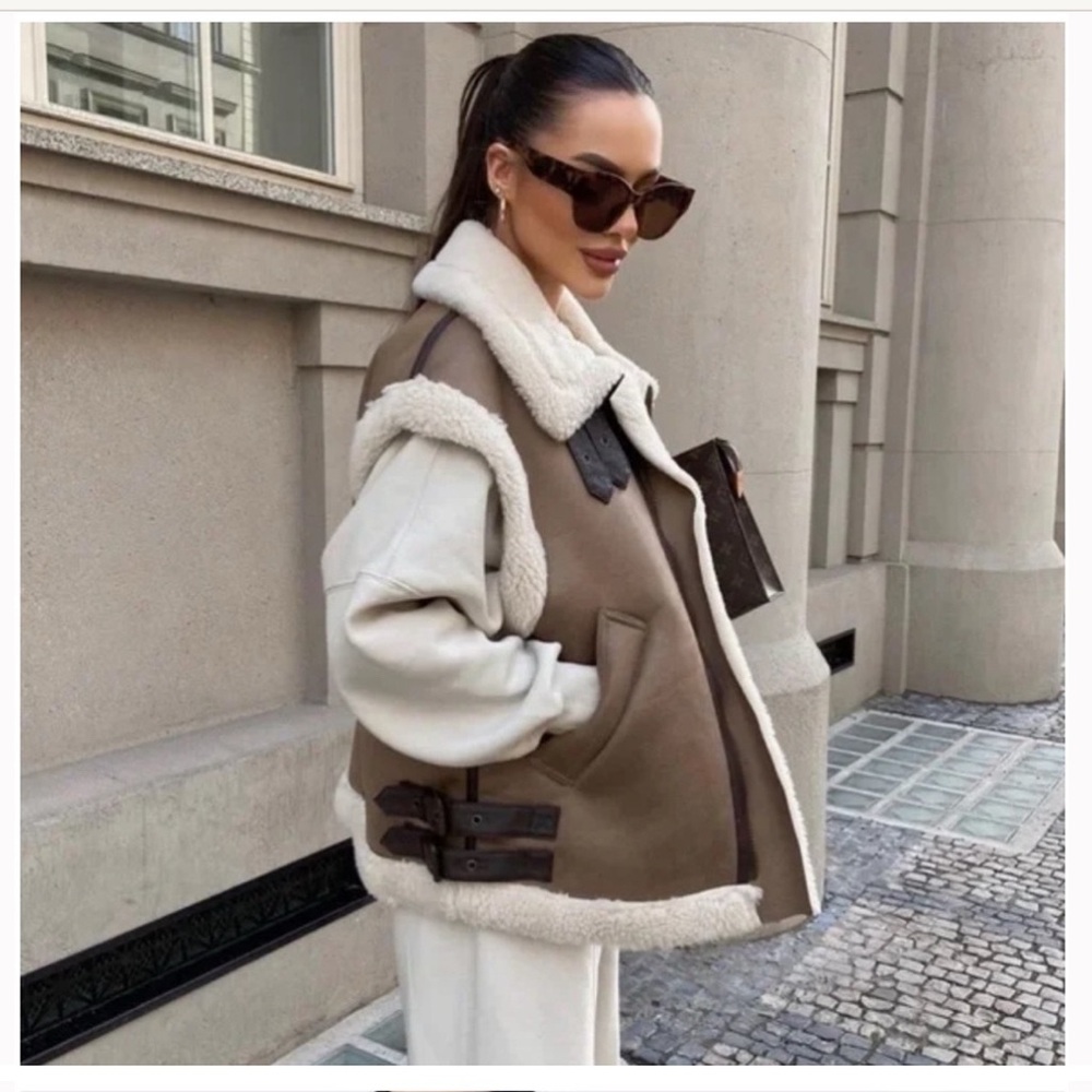 NWOT ZARA COMBINATION FLEECE VEST